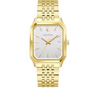 Bulova Classic Tony Bennett 97B236 - Reloj Hombre Cuarzo 43mm, Esfera Blanca, Caja y Brazalete de Acero Chapado en Oro, Cristal Zafiro