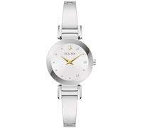 Bulova Marc Anthony - Reloj de pulsera moderno de acero inoxidable con diamantes para mujer, Acero inoxidable