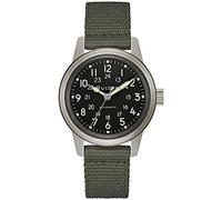 Bulova Militar Heritage Hack Veteran's Watchmaking Initiative Reloj de Acero Inoxidable con 3 manecillas automáticas, Correa de Cuero Negro OTAN Estilo: 96A259