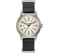 Bulova Military Heritage Hack - Reloj automático de Acero Inoxidable de 3 manecillas para Hombre, Correa de Piel de la OTAN, manecillas y marcadores Luminosos, Cuero Negro y Esfera Marfil,