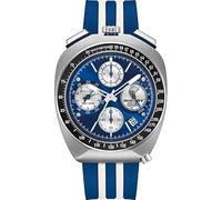Bulova Racer Shelby Limited Edition 98B452 - Reloj Hombre Cronógrafo Alta Precisión 262kHz, 43mm, Esfera Azul, Caja de Acero, Correa Caucho, Cristal Zafiro
