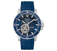 Bulova Reloj analógico automático para Hombre con Correa de Silicona 96A303, Azul, Moderno