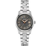 Bulova Reloj analógico de Cuarzo para Mujer con Correa de Acero Inoxidable 96M164, Plata, Pulsera