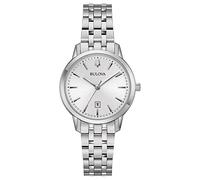 Bulova Reloj analógico de Cuarzo para Mujer con Correa de Acero Inoxidable 96M165, Plata, Pulsera