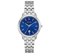 Bulova Reloj analógico de Cuarzo para Mujer con Correa de Acero Inoxidable 96M166, Azul, Pulsera