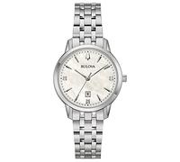 Bulova Reloj analógico de Cuarzo para Mujer con Correa de Acero Inoxidable 96P233, nácar, Pulsera