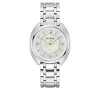 Bulova Reloj analógico de Cuarzo para Mujer con Correa de Acero Inoxidable 96P240, Plata, Pulsera