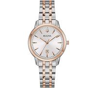 Bulova Reloj analógico de Cuarzo para Mujer con Correa de Acero Inoxidable 98M137, Plata, Pulsera