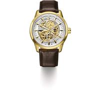Bulova Sutton 97A138 - Reloj de pulsera para hombre con esfera de esqueleto automático, correa de piel marrón, 43 mm, café esqueleto, 43 mm, Reloj de esqueleto