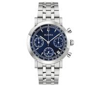 Bulova Reloj de hombre Crono High Precision 262 kHz 39 mm 96B458, plateado, Pulsera