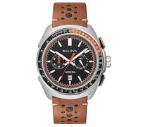 Bulova Reloj cronógrafo de Cuarzo para Hombre con Correa de Cuero 98B427, marrón, Moderno