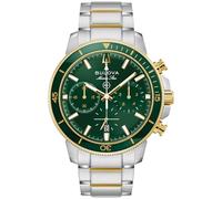 Bulova Reloj de cuarzo Marine Star Series C Chornograph para hombre, caja de acero inoxidable de dos tonos y esfera verde (estilo: 98B469)