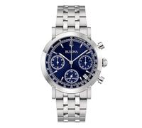 Bulova Reloj de hombre Crono High Precision 262 kHz 39 mm 96B458, plateado, Pulsera