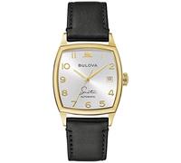 Bulova Reloj Frank Sinatra 'Young at Heart' con correa de cuero negro para hombre | 33.5 mm | 97B197, Oro, Moderno