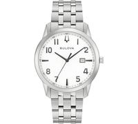 Bulova Reloj Sutton Slim Hombre Acero 40 mm Cuarzo Blanco con Fecha | Ref. 96B474