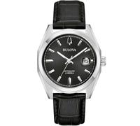 Bulova Surveyor 96B435 - Reloj automático para Hombre con Correa de Piel, 3 Bar, diámetro de la Caja: 39 mm, Color Negro