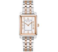 Bulova Sutton 98L328 - Reloj de acero inoxidable de dos tonos con esfera blanca de 25 mm