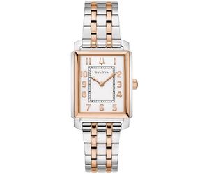 Bulova Sutton 98L328 - Reloj de acero inoxidable de dos tonos con esfera blanca de 25 mm