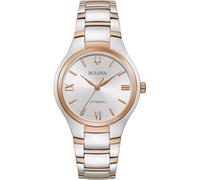 Bulova Sutton Automatic 98L313 - Reloj de Pulsera para Mujer de Color Oro Rosa y Plata con Correa de Acero Inoxidable, 3 Bares, diámetro de la Caja: 34 mm