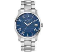 Bulova Wilton 96B386 - Reloj clásico de cuarzo para hombre con esfera azul, Movimiento de cuarzo