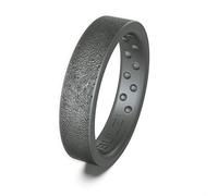 BULZi Wedding Bands, Anillo de silicona con acabado martillado y flujo de aire (granito fino martillado, tamaño 6 - (banda de 5 mm de ancho)