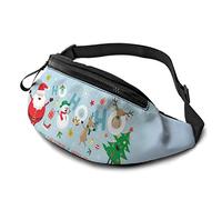Bumbag Feliz Navidad Papa Noel Unisex Riñonera Deportiva Ajustable,Casual Bolsa De Cintura Táctica para Entrenamiento Bici Viajar 14X35Cm