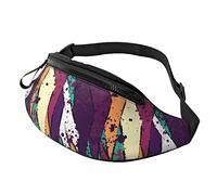 Bumbag Formas Geométricas Abstractas Unisex Bolsos De Gimnasio Casual,con Agujero De Auriculares Riñonera para Bici Viajar Fiesta 14X35Cm
