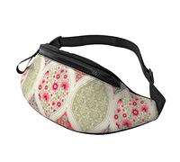 Bumbag Patrón Retazos Unisex Bolsos Bandolera Ajustable,Ligera Bolso De Cintura para Correr Hombre Marcha 14X35Cm