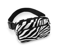 Bumbags - Riñonera para Hombre y Mujer, diseño de Fresa con Dibujos Animados Rojos para Senderismo, pasear al Perro, Correr, Viajar, Negro Simple Zebra, 20x13cm
