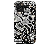 Bumble Bee Christmas Themed Cute Bee Black & White Snowflake Carcasa para iPhone 11 Pro