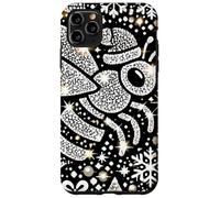 Bumble Bee Christmas Themed Cute Bee Black & White Snowflake Carcasa para iPhone 11 Pro MAX