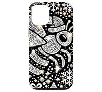 Bumble Bee Christmas Themed Cute Bee Black & White Snowflake Carcasa para iPhone 12/12 Pro
