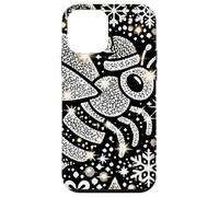 Bumble Bee Christmas Themed Cute Bee Black & White Snowflake Carcasa para iPhone 12 Mini