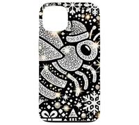 Bumble Bee Christmas Themed Cute Bee Black & White Snowflake Carcasa para iPhone 13