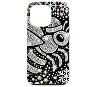 Bumble Bee Christmas Themed Cute Bee Black & White Snowflake Carcasa para iPhone 13 Pro