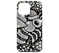 Bumble Bee Christmas Themed Cute Bee Black & White Snowflake Carcasa para iPhone 13 Pro MAX