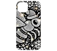 Bumble Bee Christmas Themed Cute Bee Black & White Snowflake Carcasa para iPhone 15 Plus