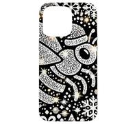 Bumble Bee Christmas Themed Cute Bee Black & White Snowflake Carcasa para iPhone 15 Pro MAX