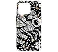 Bumble Bee Christmas Themed Cute Bee Black & White Snowflake Carcasa para iPhone 16 Pro