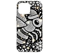 Bumble Bee Christmas Themed Cute Bee Black & White Snowflake Carcasa para iPhone 16 Pro MAX