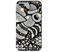 Bumble Bee Christmas Themed Cute Bee Black & White Snowflake Carcasa para iPhone 7 Plus/8 Plus