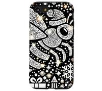 Bumble Bee Christmas Themed Cute Bee Black & White Snowflake Carcasa para iPhone SE (2020) / 7/8