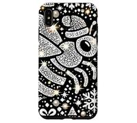Bumble Bee Christmas Themed Cute Bee Black & White Snowflake Carcasa para iPhone XS MAX