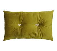Bumble - Cojín rectangular para dispersión de abejas, color verde oliva, aspecto y tacto de terciopelo sintético, botones de abeja de metal con joyas, relleno de poliéster, 100% poliéster, 30 x 50 cm, fabricado por Riva Paoletti