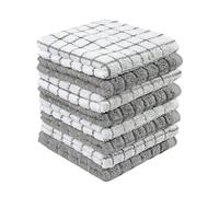 Bumble Dish Cloths (8 Pack) - 100% Cotton Dish Rags & Kitchen Washcloths for Washing Dishes | 12" x 12" | 405 gsm | Gray