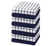 Bumble Towels 8 paños de Cocina, Negro, 4 Cajas pequeñas teñidas y 4 sólidas, 1 Libra/docena, 12 Pulgadas x 12 Pulgadas (Azul Marino)