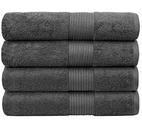Bumble Towels Bliss - Toallas de baño de algodón Peinado de Lujo, 86 x 142 cm, Extra Grandes, 650 gsm, Suaves, absorbentes (Paquete de 4, Gris Oscuro)