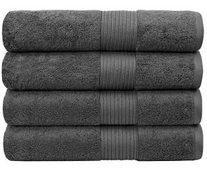 Bumble Towels Bliss - Toallas de baño de algodón Peinado de Lujo, 86 x 142 cm, Extra Grandes, 650 gsm, Suaves, absorbentes (Paquete de 4, Gris Oscuro)