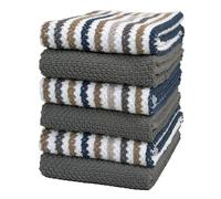 Bumble Towels - Juego de 6 paños de Cocina de Peluche (40 x 66 cm, 100% algodón Hilado en el Anillo, 3 Hilos teñidos, 3 lotes de Colores sólidos (Gris)