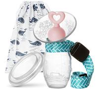 Bumblebee - Bomba de leche manual con tapón y tapa para lactancia materna en caja de regalo, bomba de pecho silicona de grado alimenticio BPA PVC y libre de ftalatos Pink stopper (1Pack)